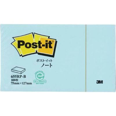 Post-it 再生紙ノート 655RP-B ブルー